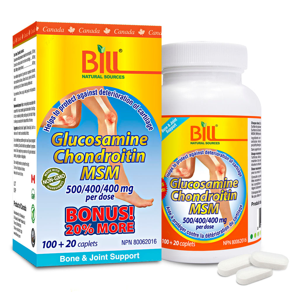 BILL Natural Sources® Glucosamine + Chondroitin + MSM Tablets Shing