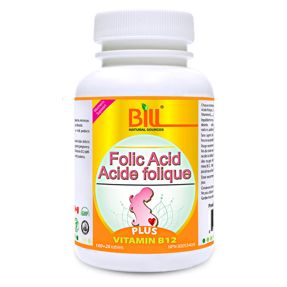 BILL Natural Sources® Folic Acid Plus Vitamin B12 120 Tablets – Shing ...