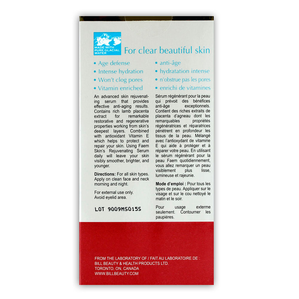 Faem Amazon Faem Skin® Canadian Rejuvenating Serum with Lamb Placenta 30ml – Shing ...